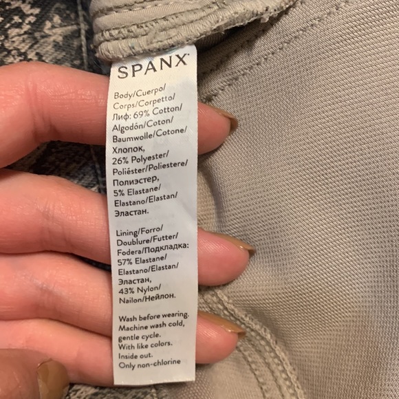 Spanx Jean-ish Ankle Leggings in Taupe Snakeskin Sz M - Picture 9 of 11